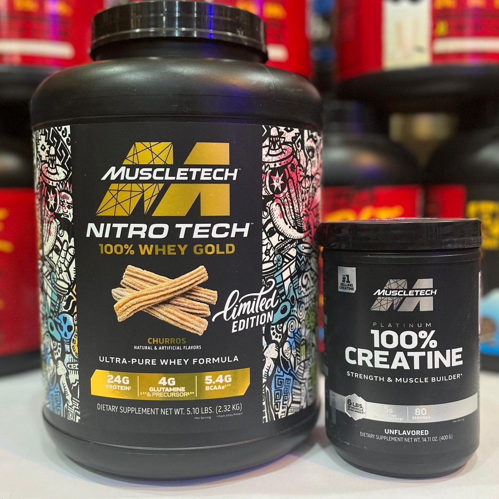 پکیج افزایش حجم عضلانی پروتئین وی و کراتین پلاتینیوم ماسل (اورجینال آمریکا) + شیکر هدیه