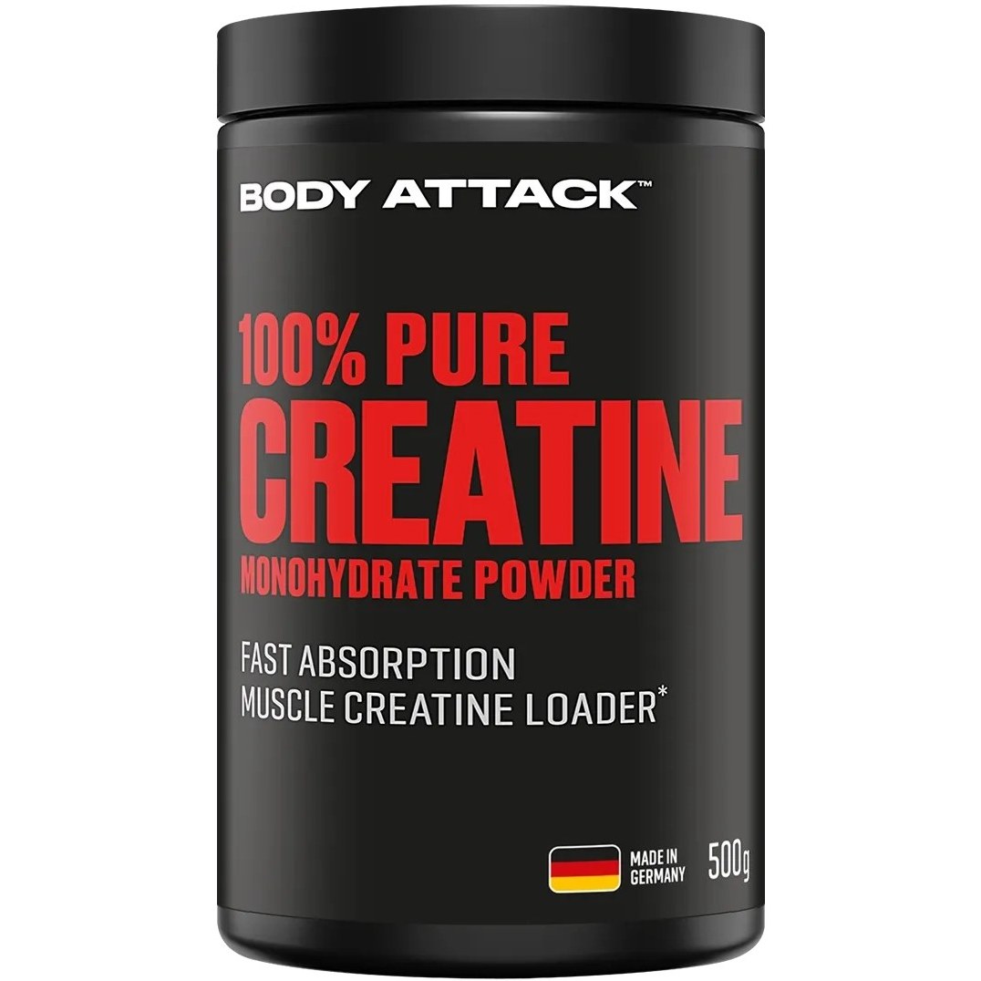 کراتین پیور بادی اتک 500 گرم (محصول کشور آلمان - اورجینال) | Body Attack 100% Pure Creatine