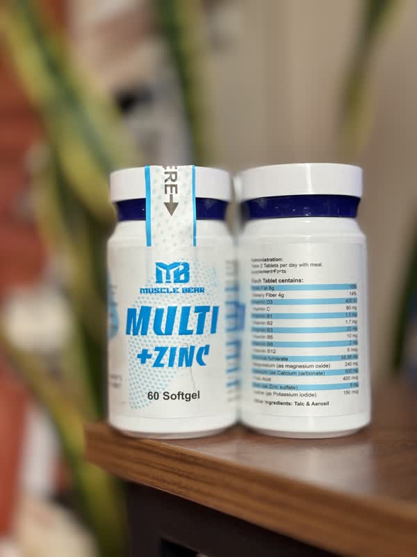 مولتی ویتامین + زینک ماسل بیر 60 عددی - MULTI +zink muscle bear